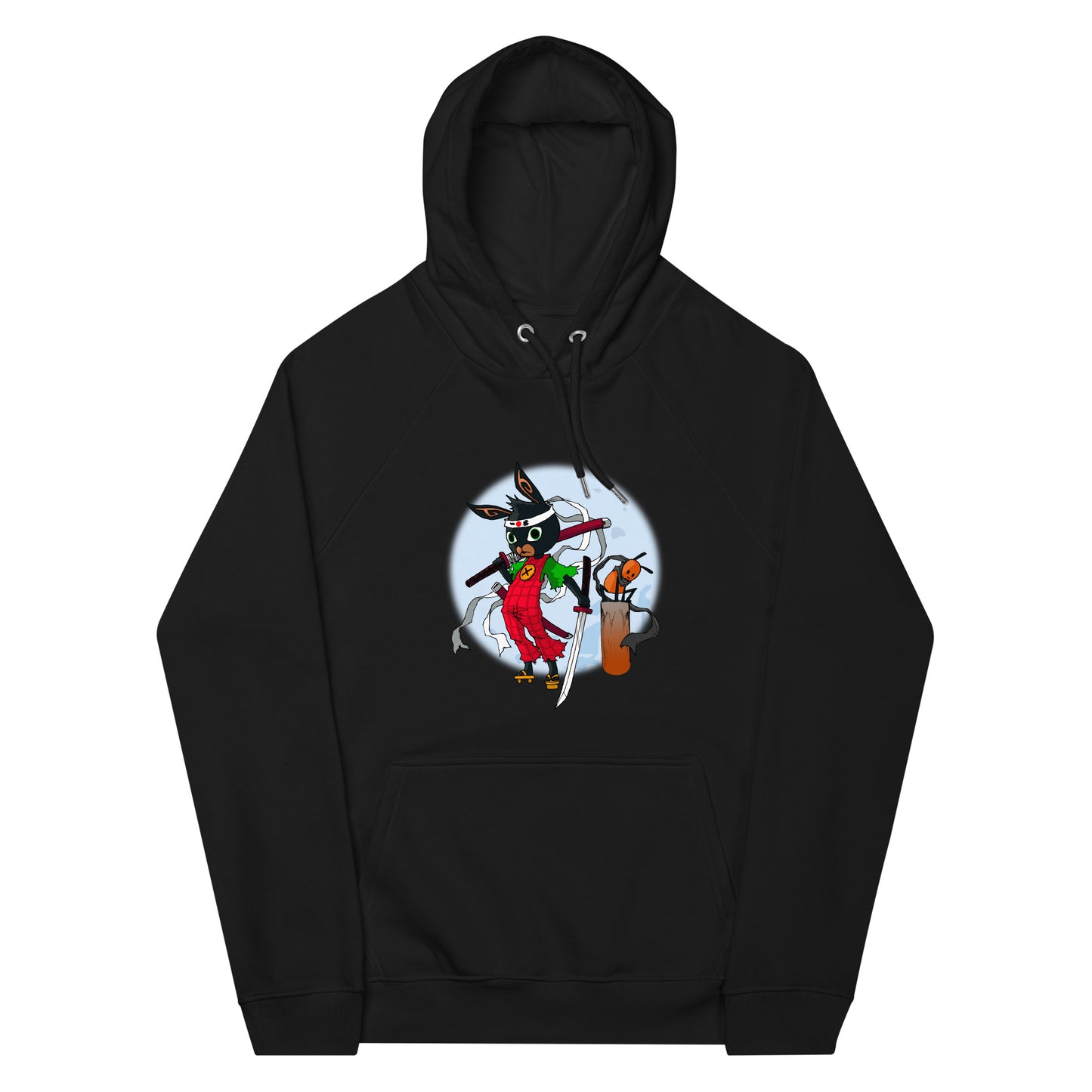 Bing Samurai and Flop Unisex eco raglan hoodie