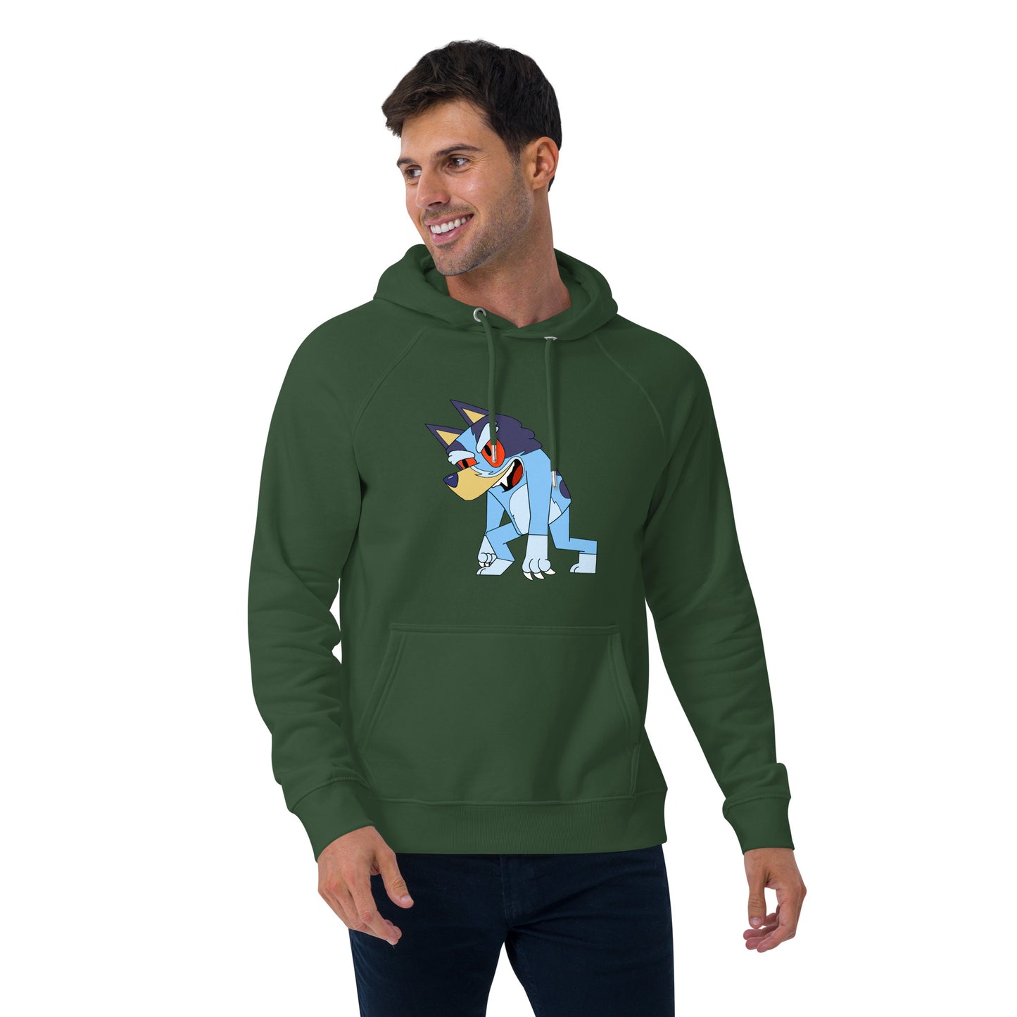 Bluey moon rising Unisex eco raglan hoodie