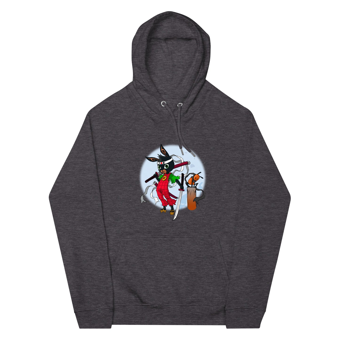 Bing Samurai and Flop Unisex eco raglan hoodie